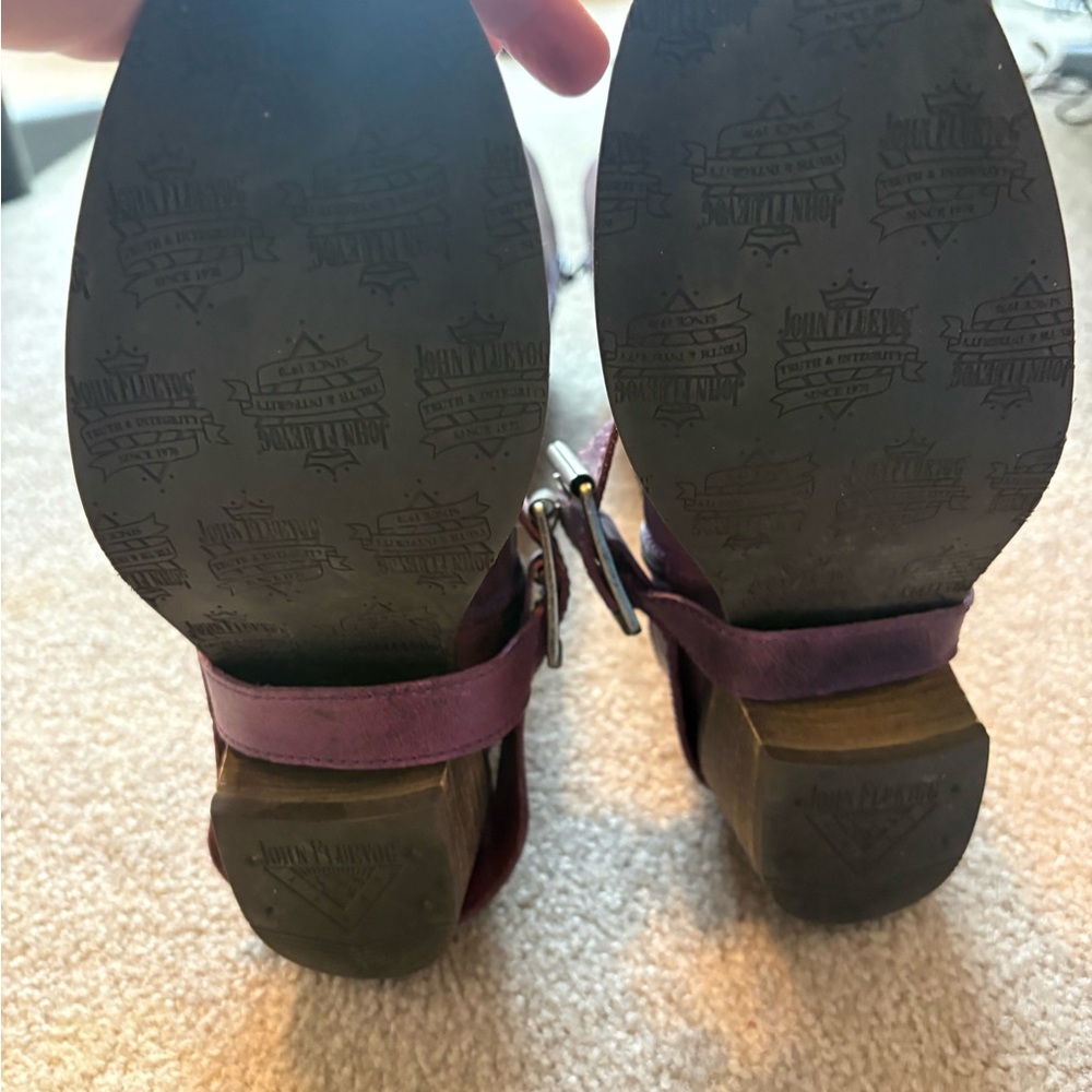 John Fluevog Women's Tall Leather Boots in Purple - Picture 5 of 8